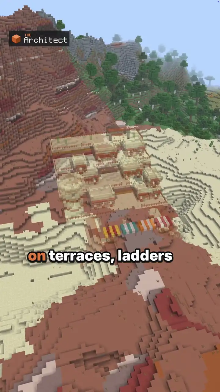 Desert Badlands Cliff Town, view of the finished build