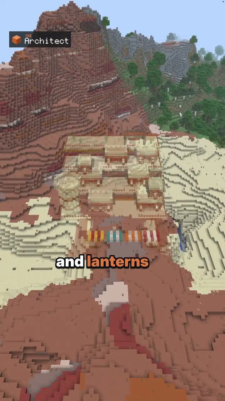 Desert Badlands Cliff Town, a Minecraft build