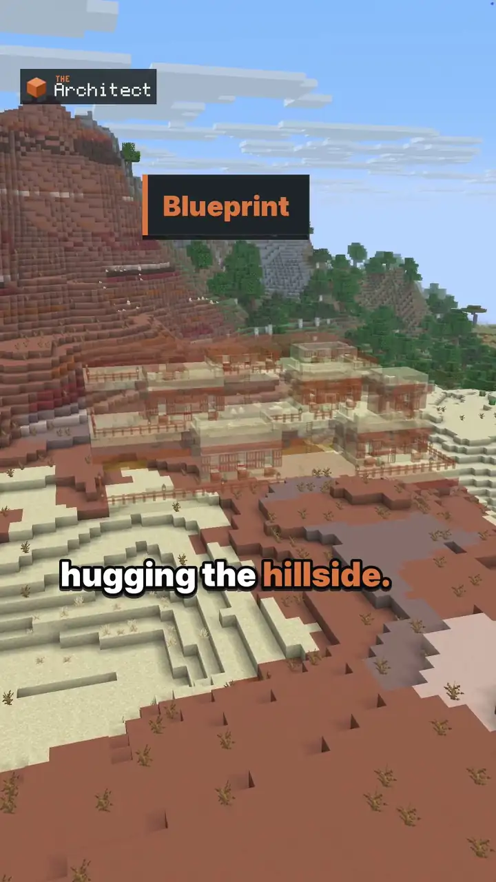 Desert Badlands Cliff Town, ghost blueprint in the world