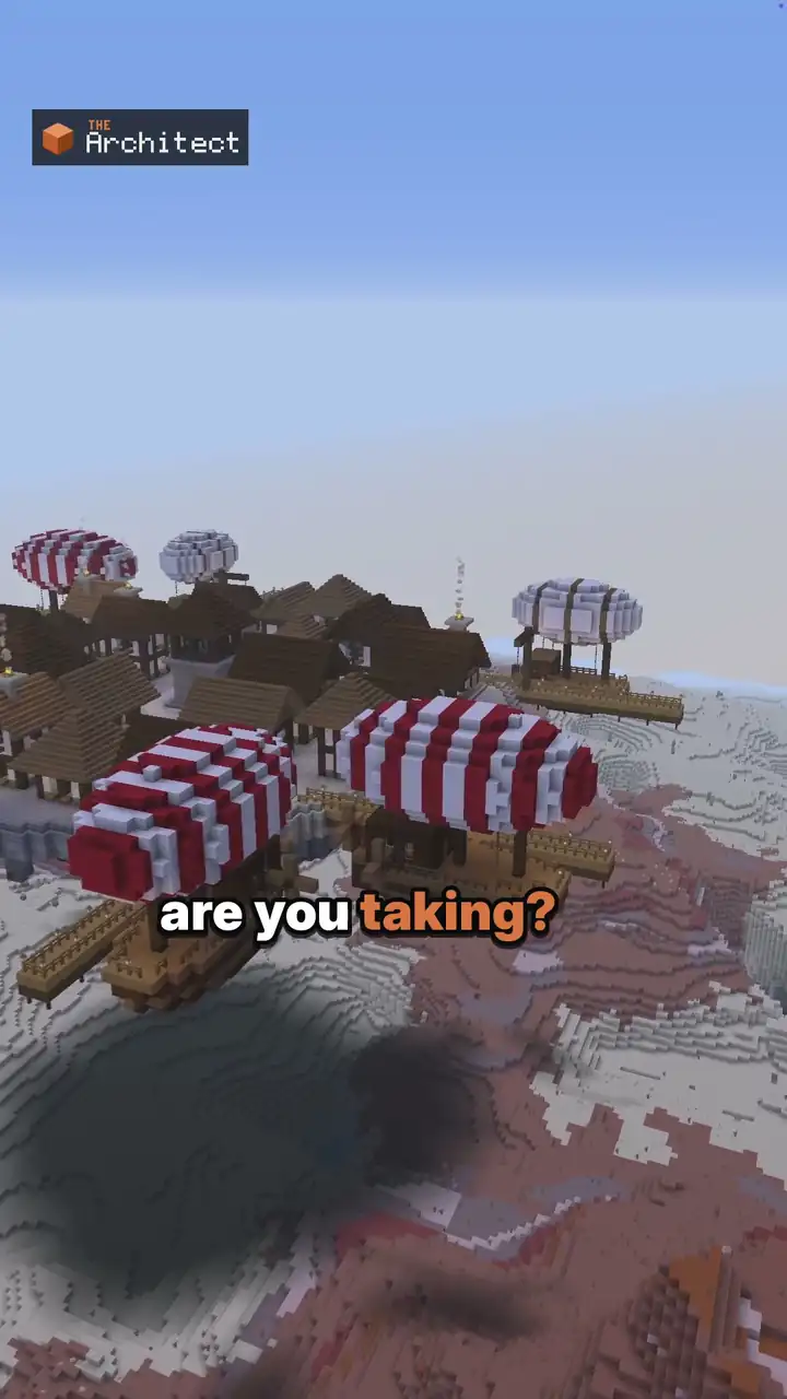 Fantasy Airship Sky Harbor, a Minecraft build
