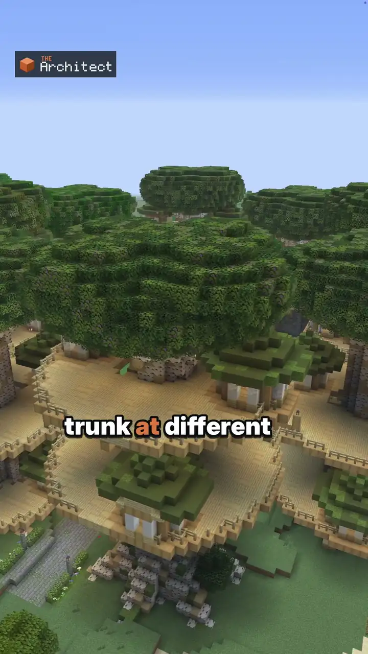 Fantasy Elven Treetop City, view of the finished build