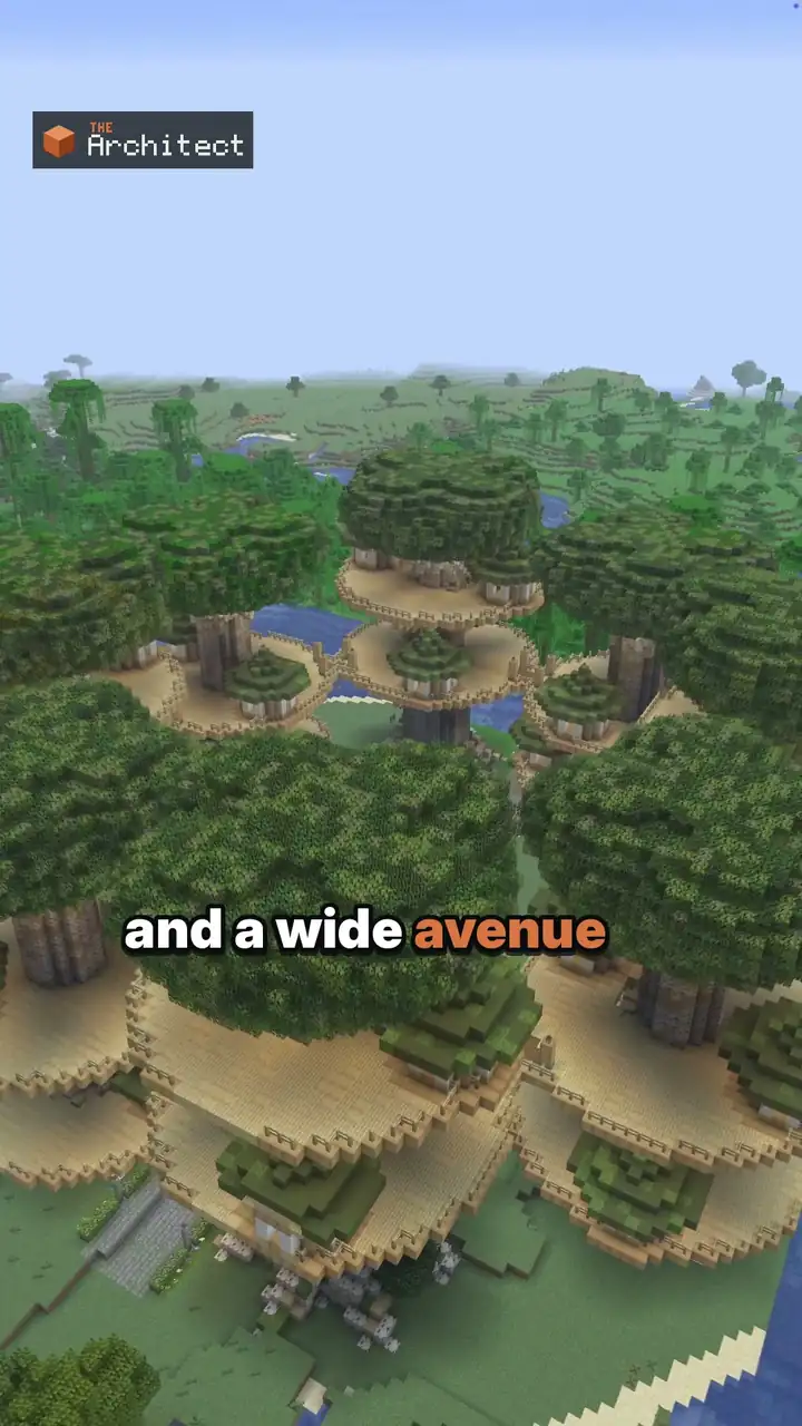 Fantasy Elven Treetop City, a Minecraft build