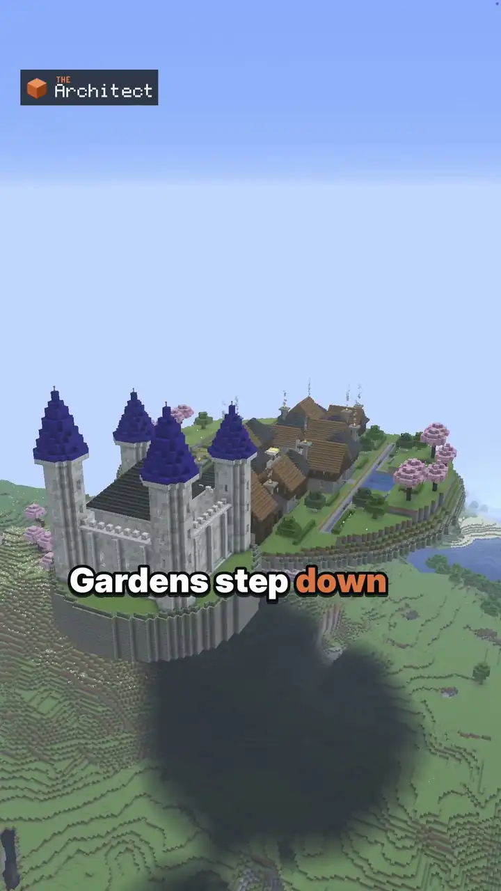 Fantasy Floating Island City, view of the finished build