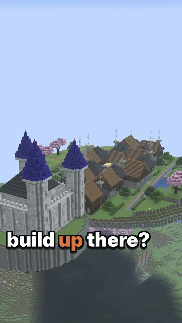 Fantasy Floating Island City, close-up