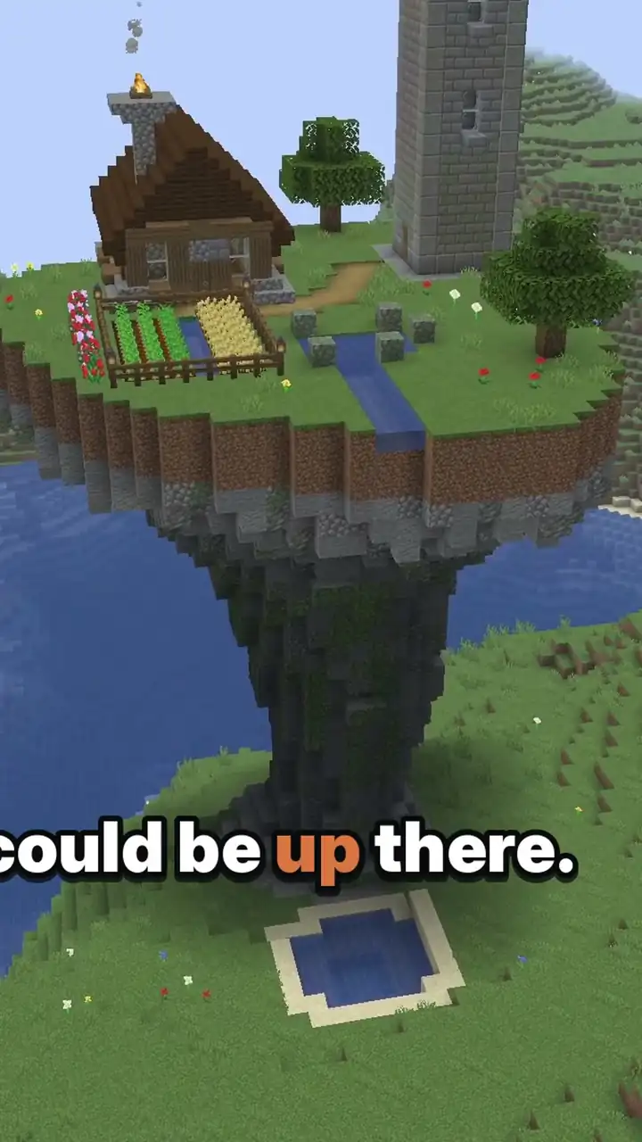 Fantasy Floating Island Cottage, close-up