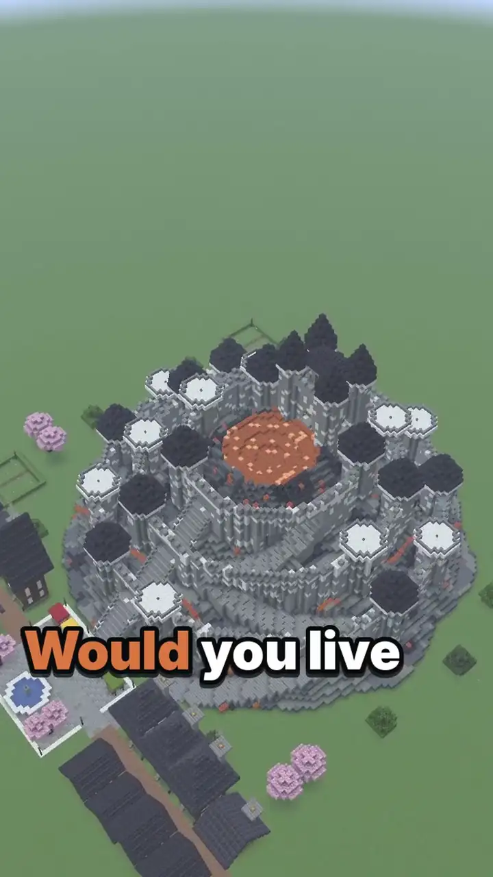Fantasy Volcano Fortress, close-up