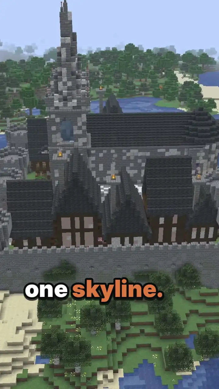 Gothic Cathedral Town, close-up