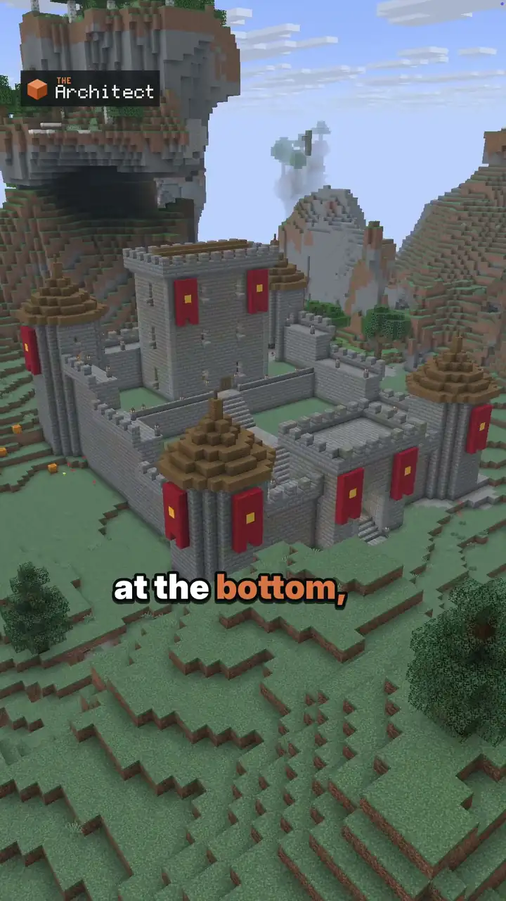 Medieval Mountainside Castle, view of the finished build