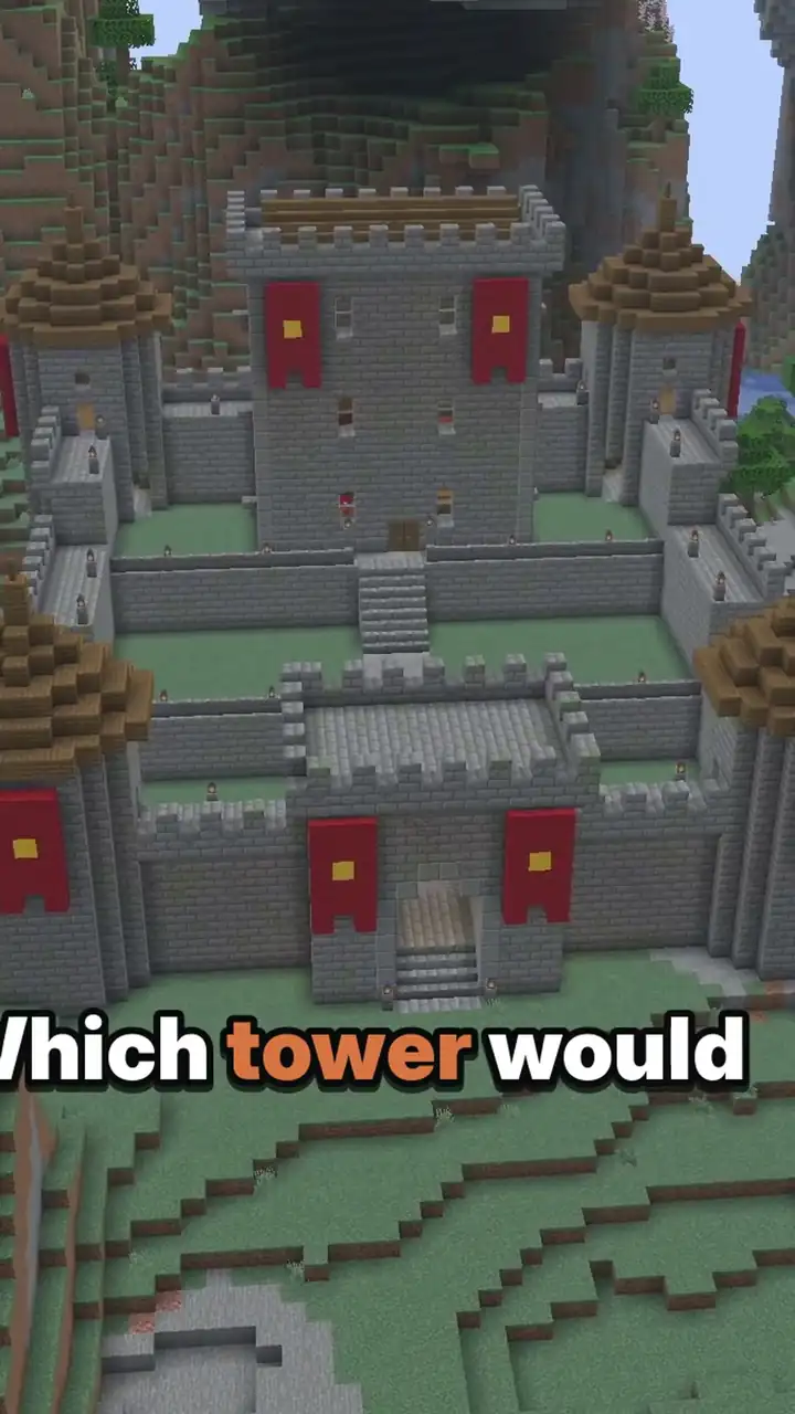 Medieval Mountainside Castle, close-up