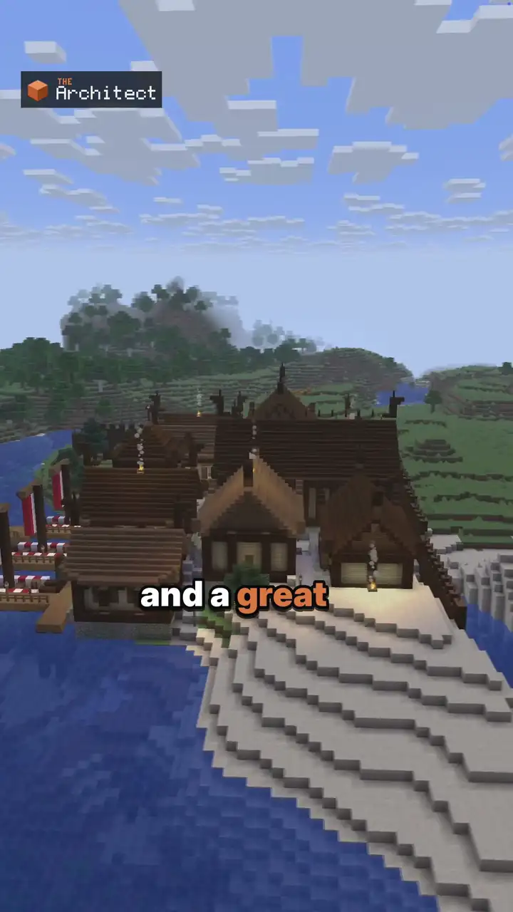 Nordic Viking Harbor, a Minecraft build
