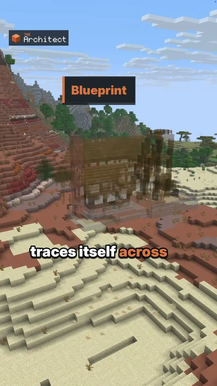 Stone Mining Outpost, ghost blueprint in the world